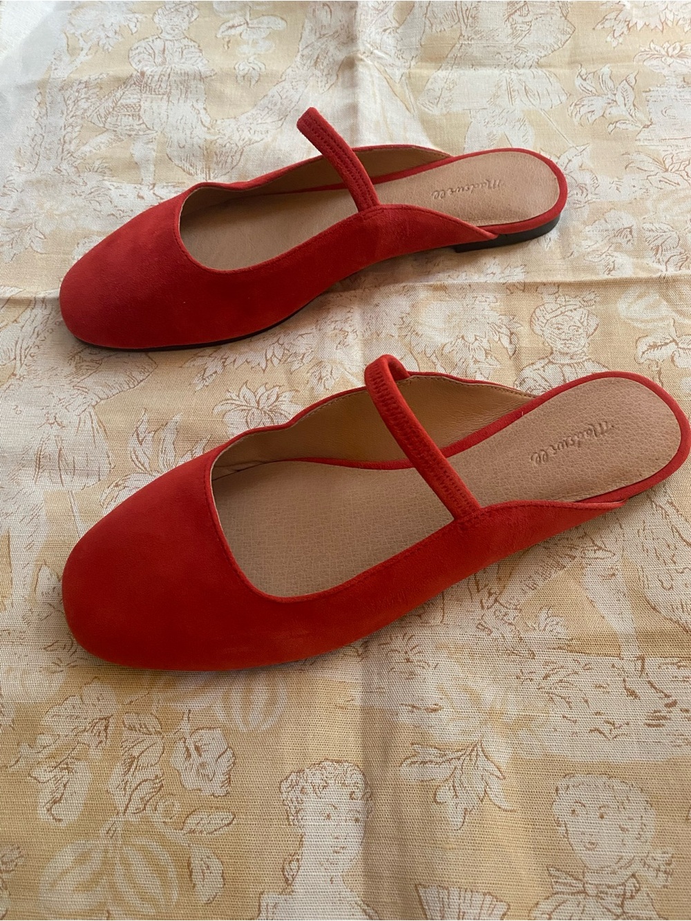 Madewell Red Suede Mary Jane Mules - Picture 2 of 4